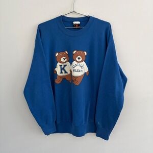 Vintage Signal Sports Kentucky Wildcats Bear Sweatshirt Blue XL